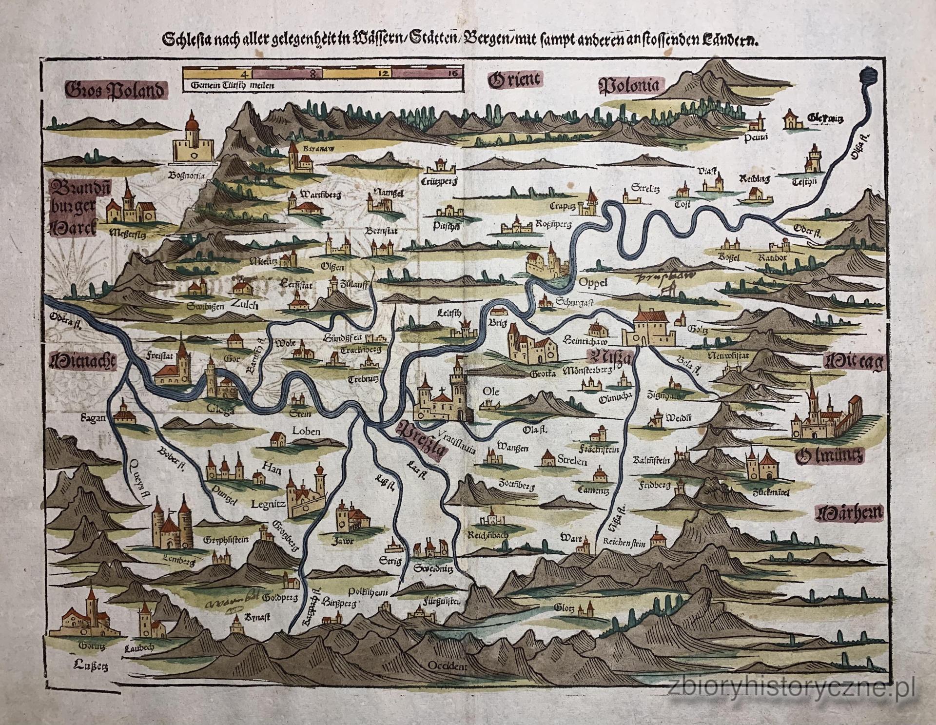 1. Mapa Dolnego Śląska, Münster, 1544 r. / 0