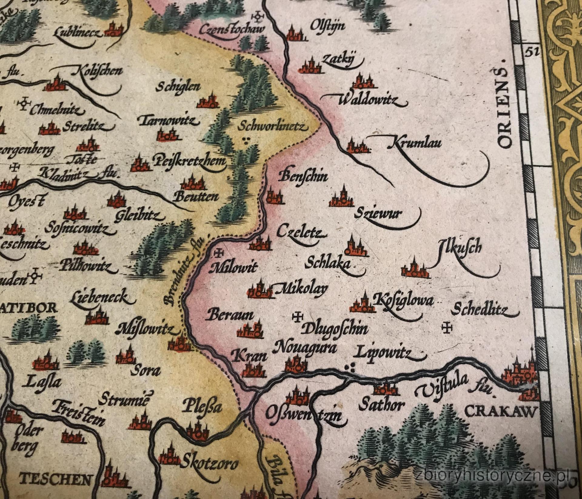 6. Mapa Śląska, Ortelius, 1595 r. / 2