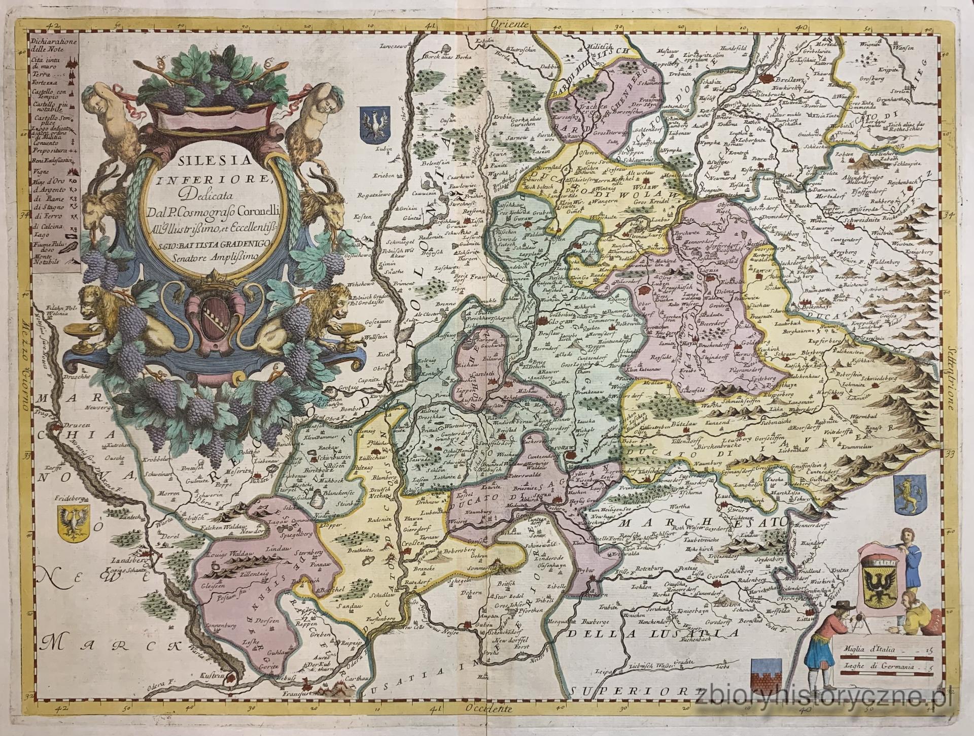 7. Mapa Dolnego Śląska, Coronelli, 1690 r. / 0