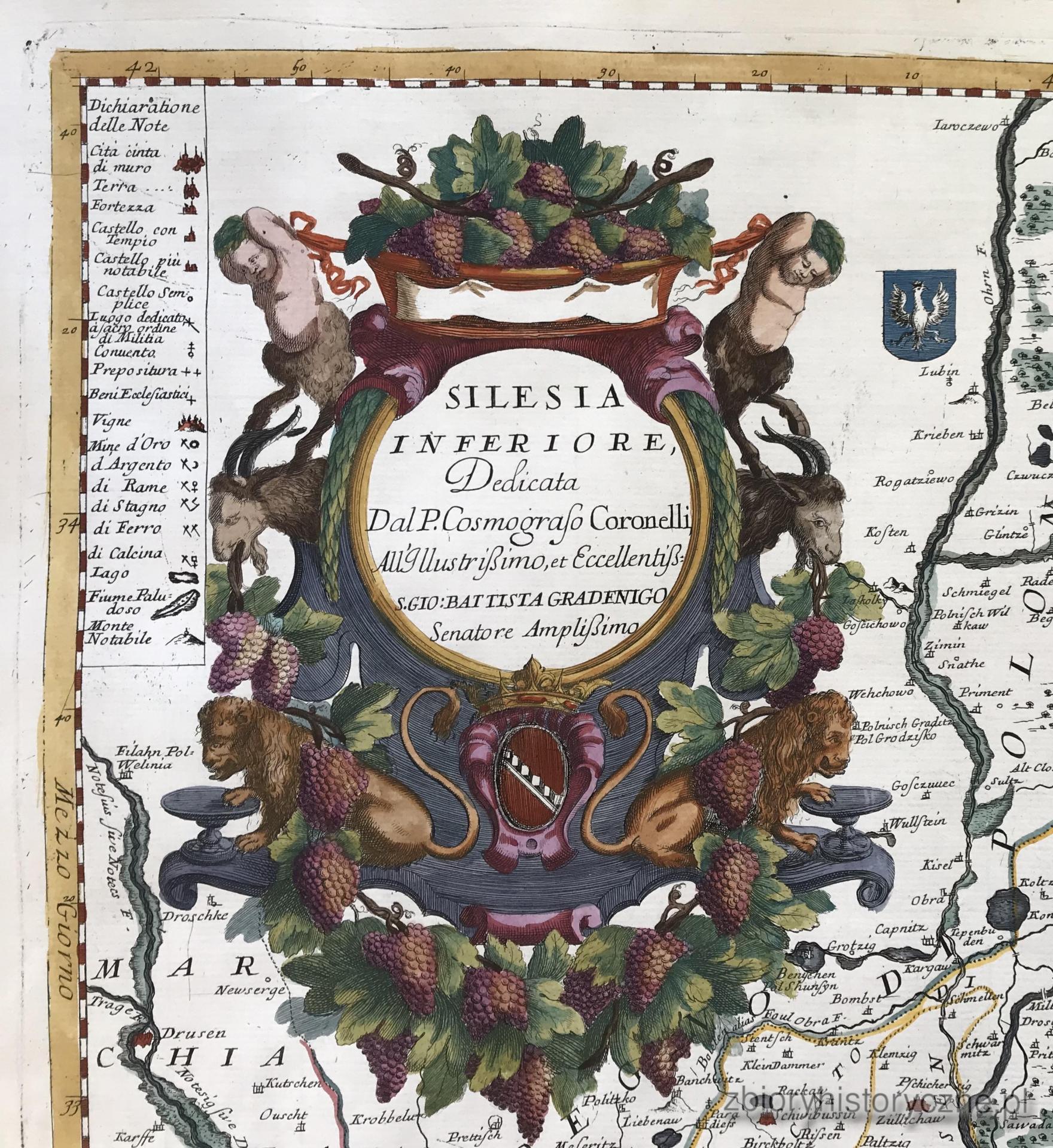 8. Mapa Dolnego Śląska, Coronelli, ok. 1690 r. / 1