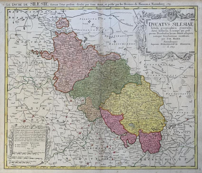 12. Mapa Śląska, Homann, 1749 r.