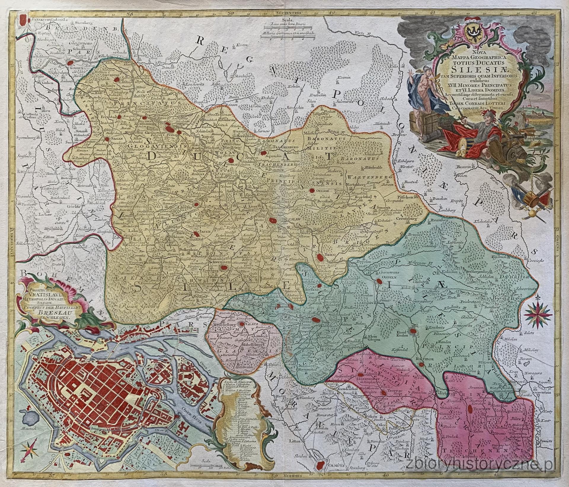 13. Mapa Śląska (z Wrocławiem), Lotter, 1750 r. / 0