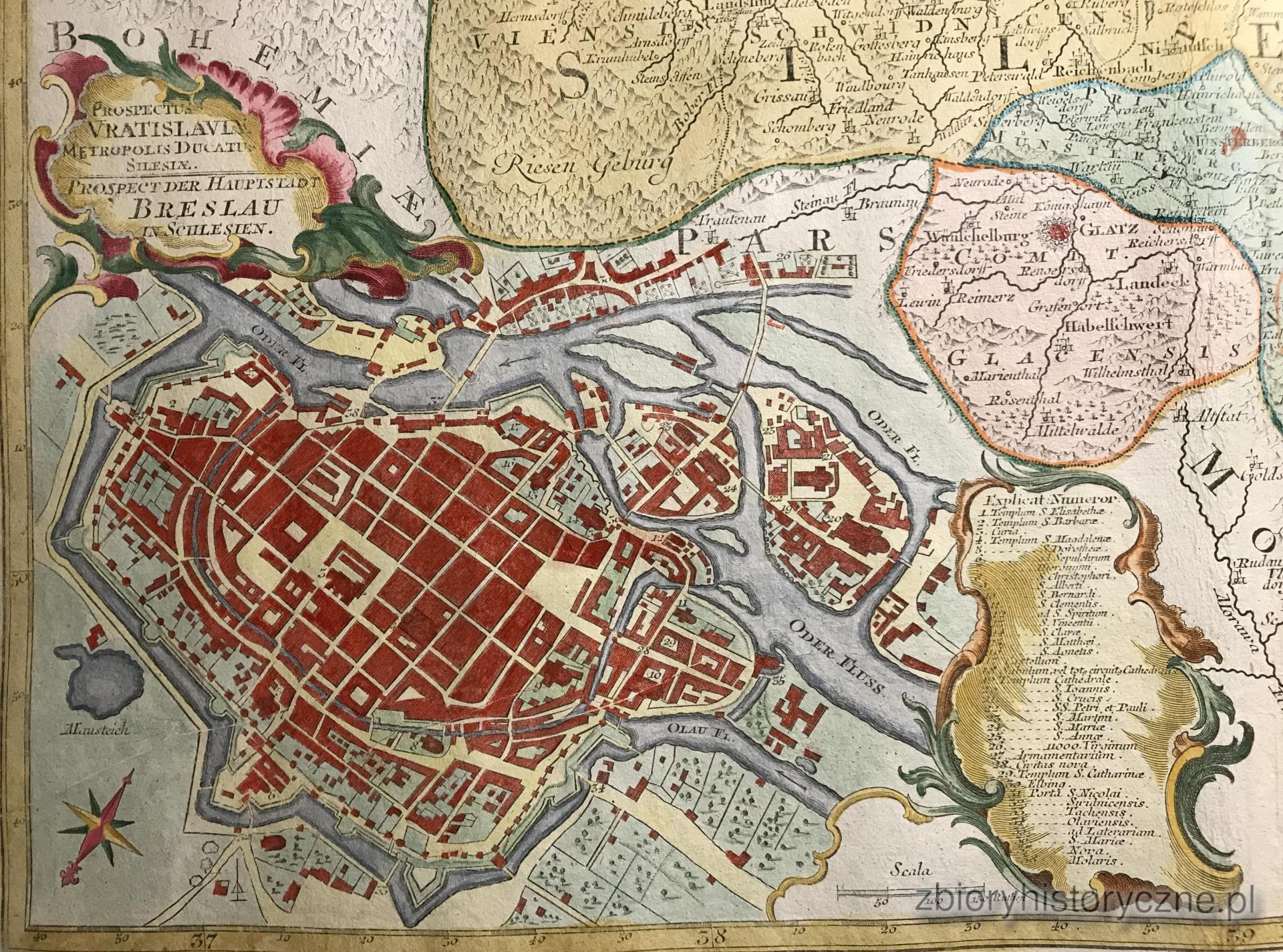 13. Mapa Śląska (z Wrocławiem), Lotter, 1750 r. / 1