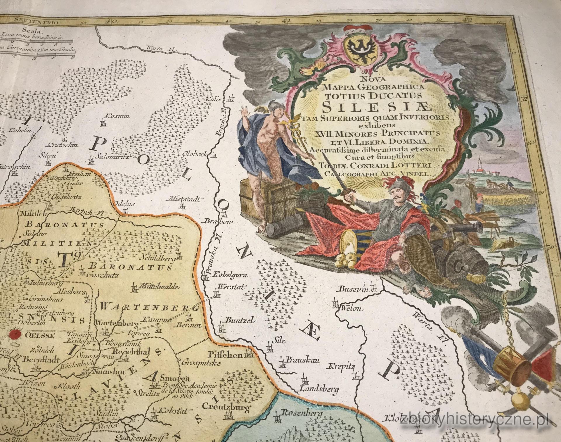 13. Mapa Śląska (z Wrocławiem), Lotter, 1750 r. / 2