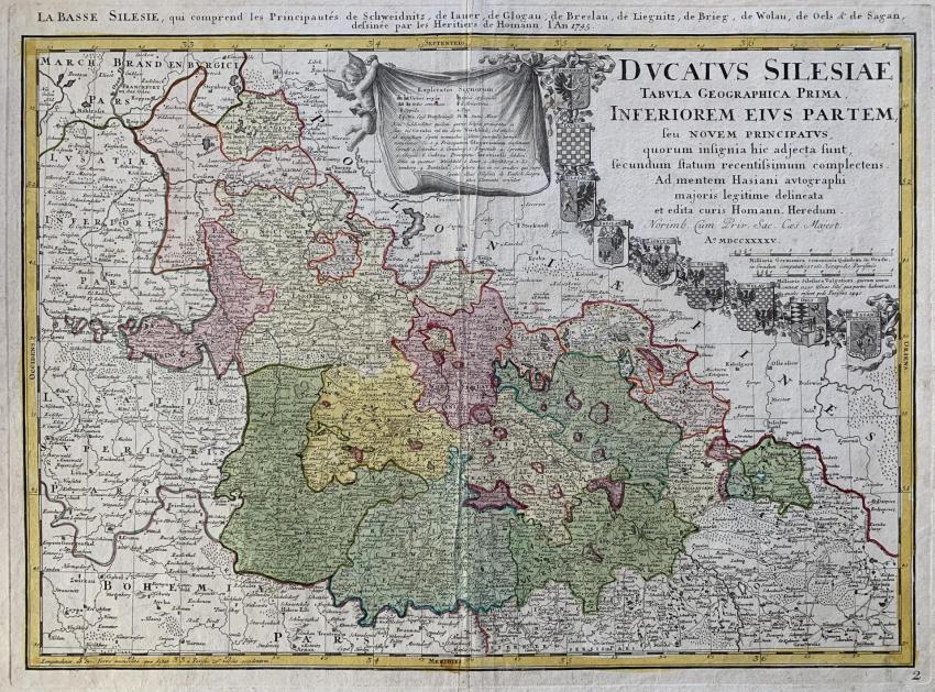 14. Mapa Dolnego Śląska, Homann, 1745 r.