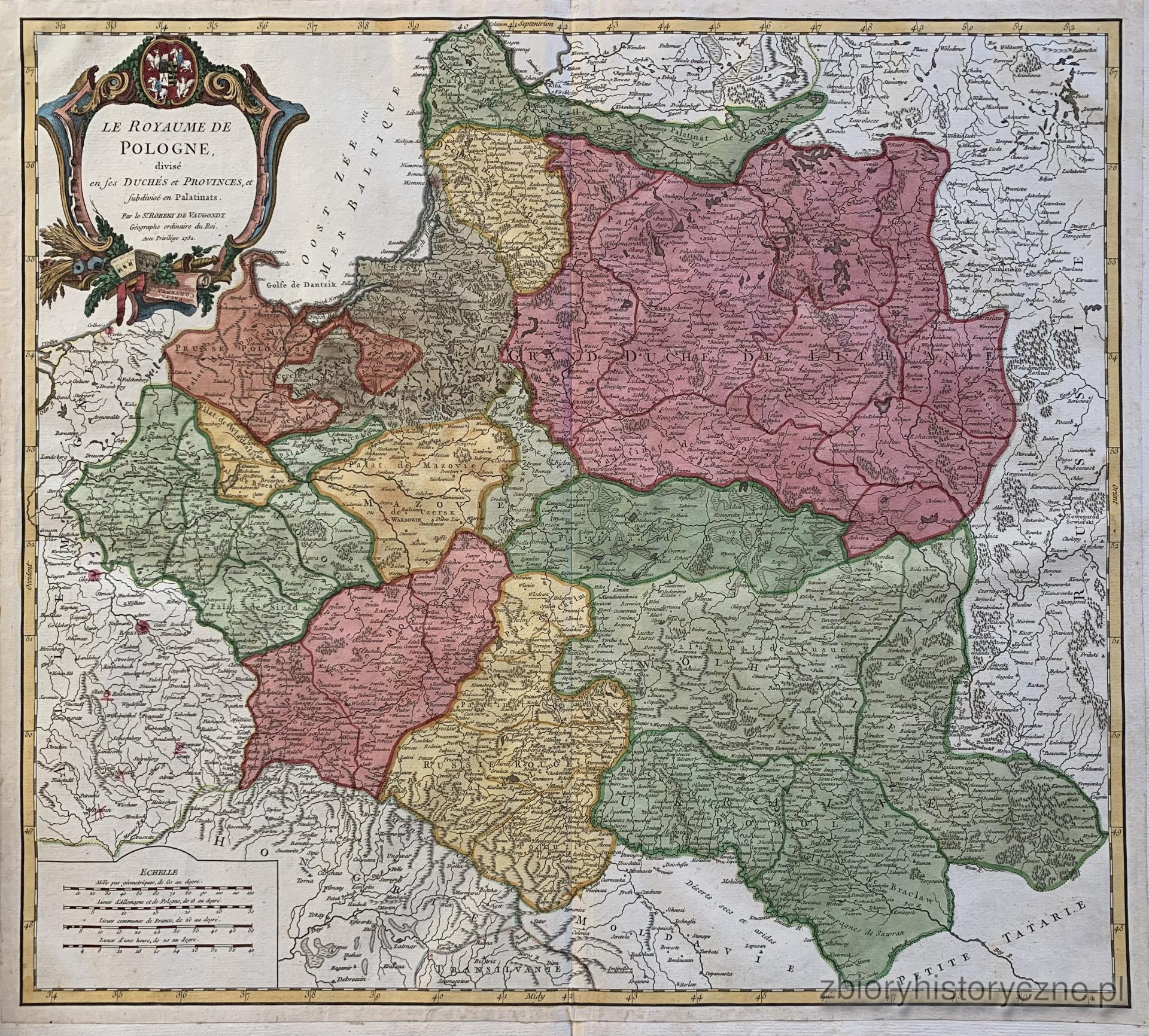 Królestwo Polskie, Vaugondy, 1752 r. / 0