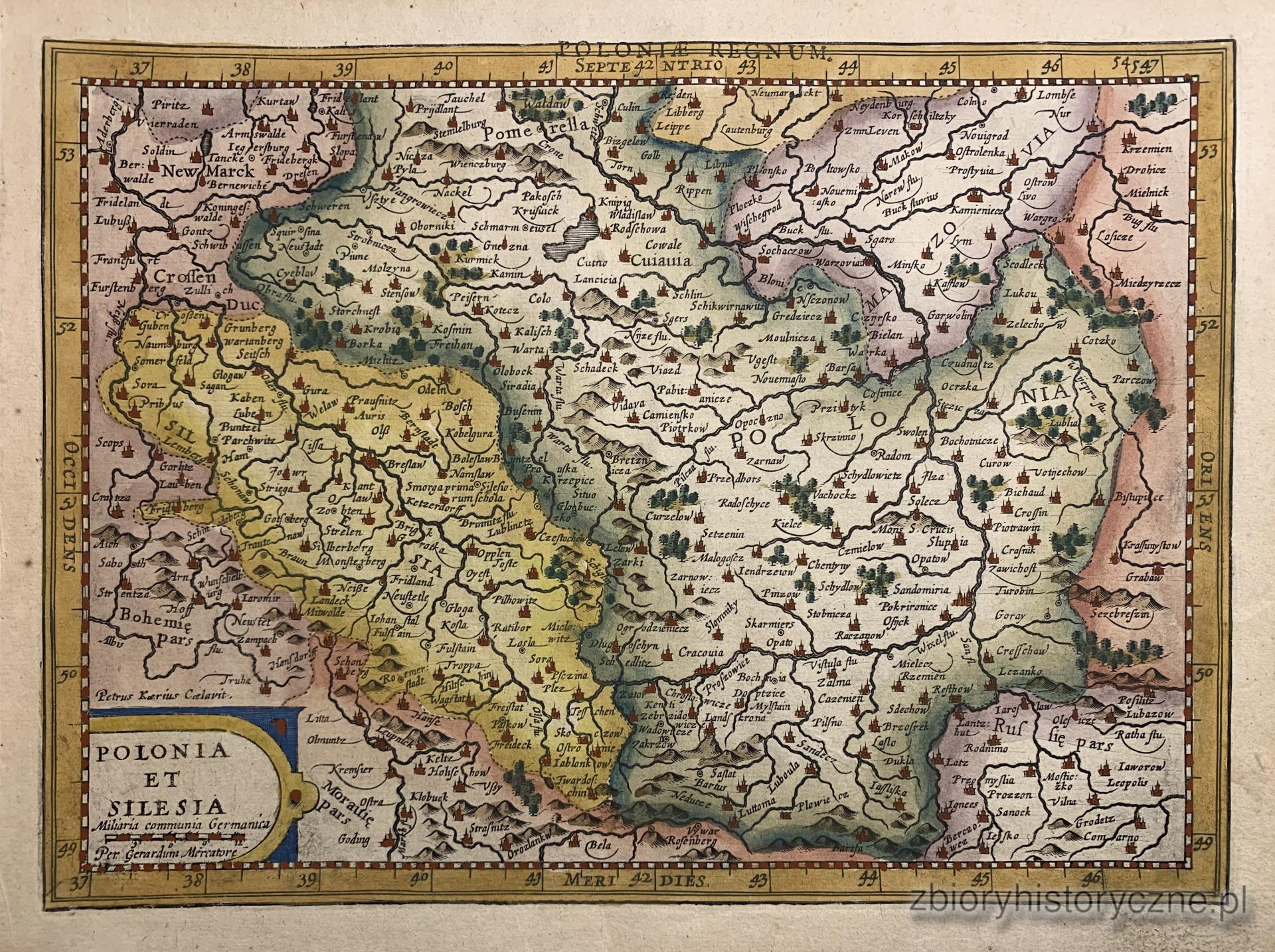 4. Mapa Polski i Śląska, Mercator, 1630 r. / 0