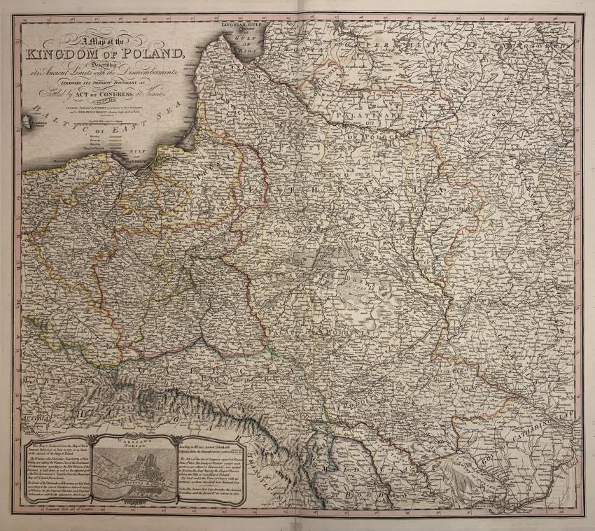 Mapa Królestwa Polskiego, Faden, 1816 r.