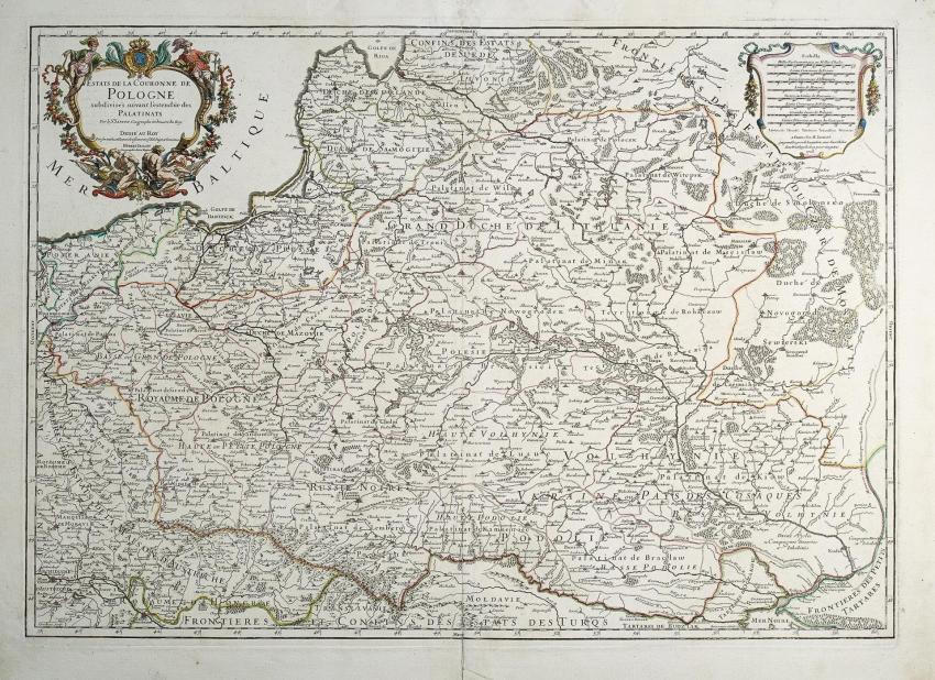 Mapa Królestwa Polskiego, Sansons, 1710 r.