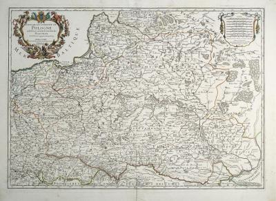 Mapa Kr&oacute;lestwa Polskiego, Sansons, 1710 r.