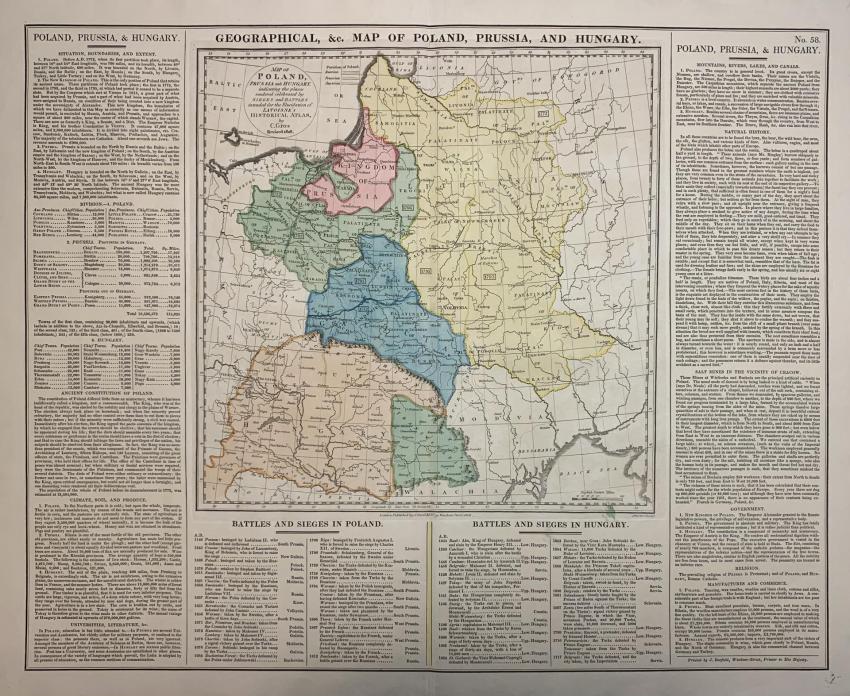 Mapa Polski i Węgier, Lavoisne, 1829 r.