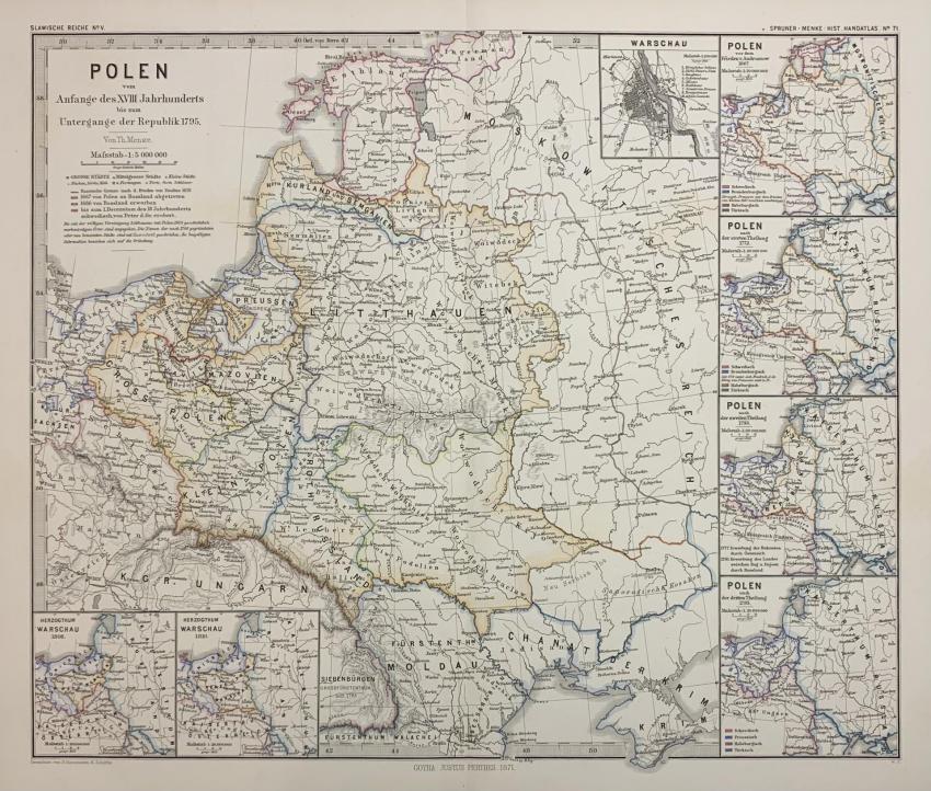 Mapa Polski, Spruner, 1880 r.