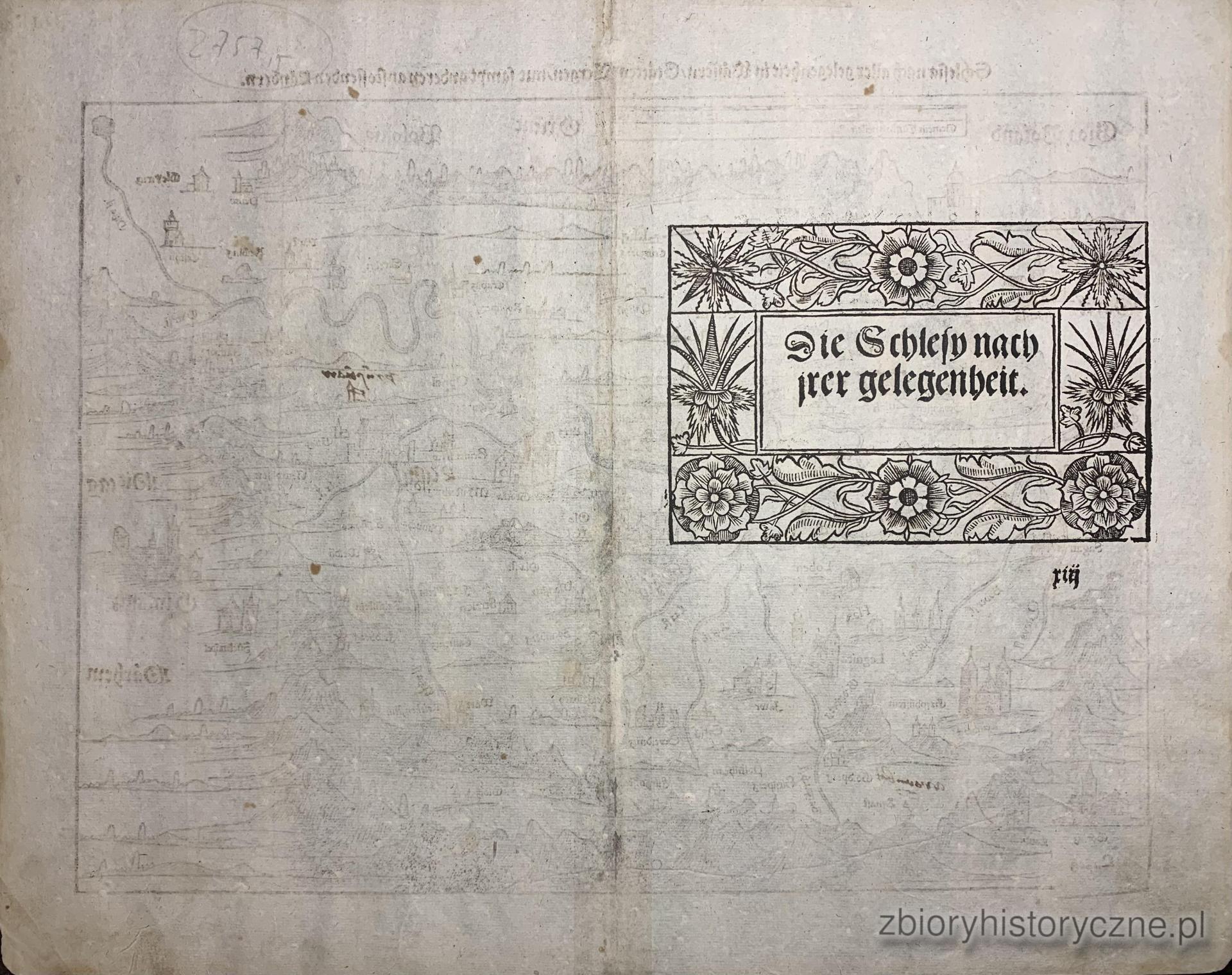 1. Mapa Dolnego Śląska, Münster, 1544 r. / 1