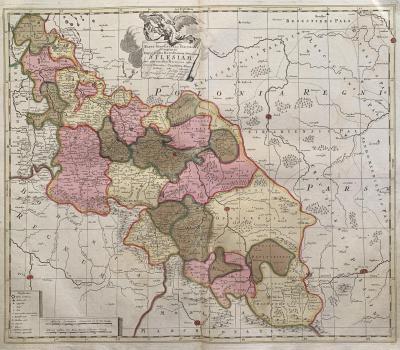 Map of Silesia, Peter Schenk, 1700.