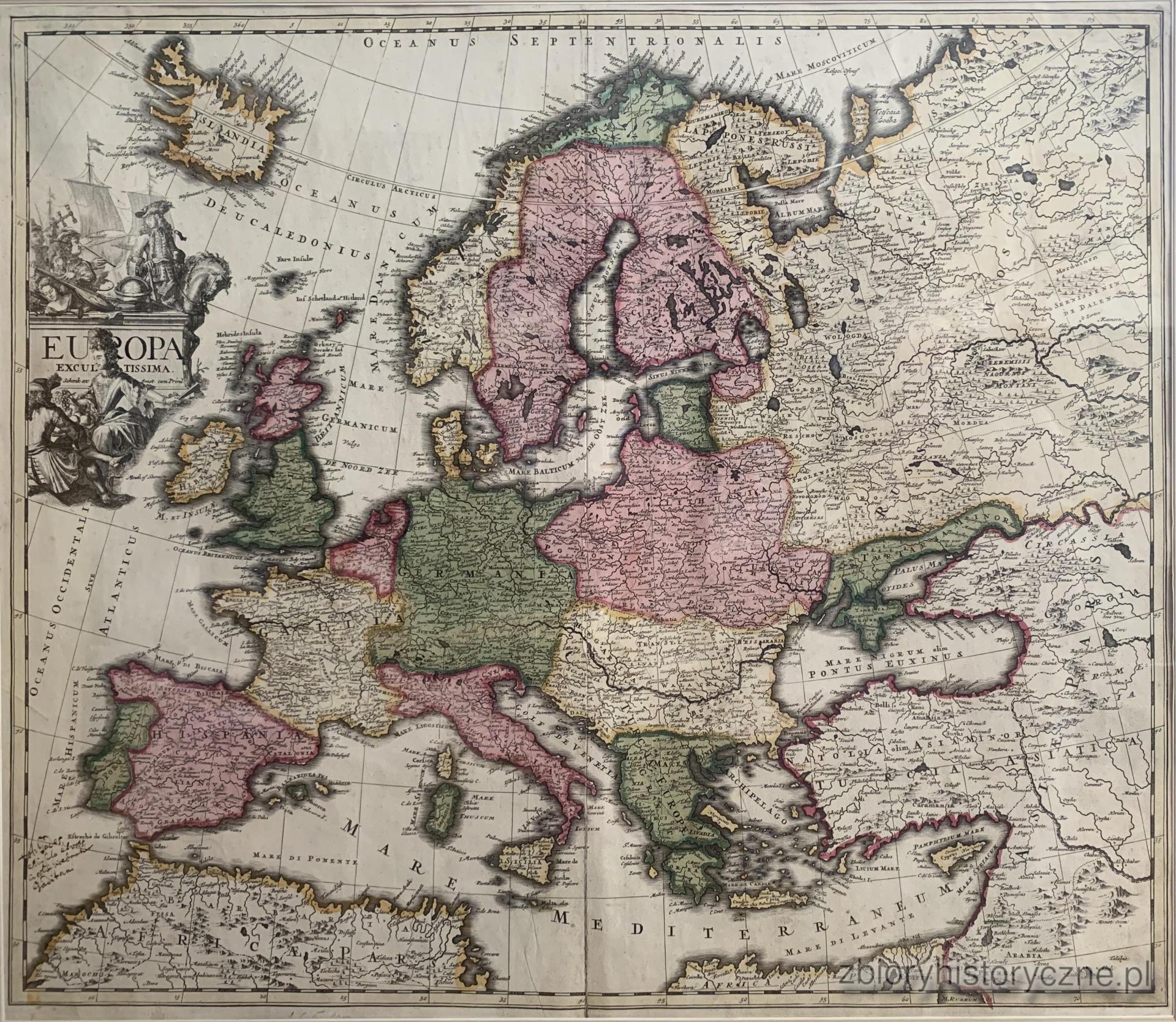 Mapa Europy, Schenk, 1704 r. / 0