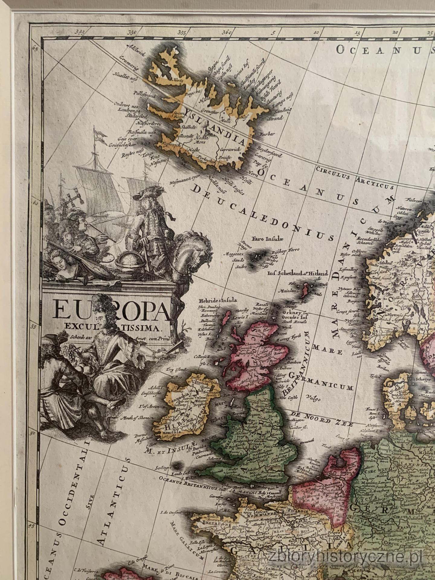 Mapa Europy, Schenk, 1704 r. / 1