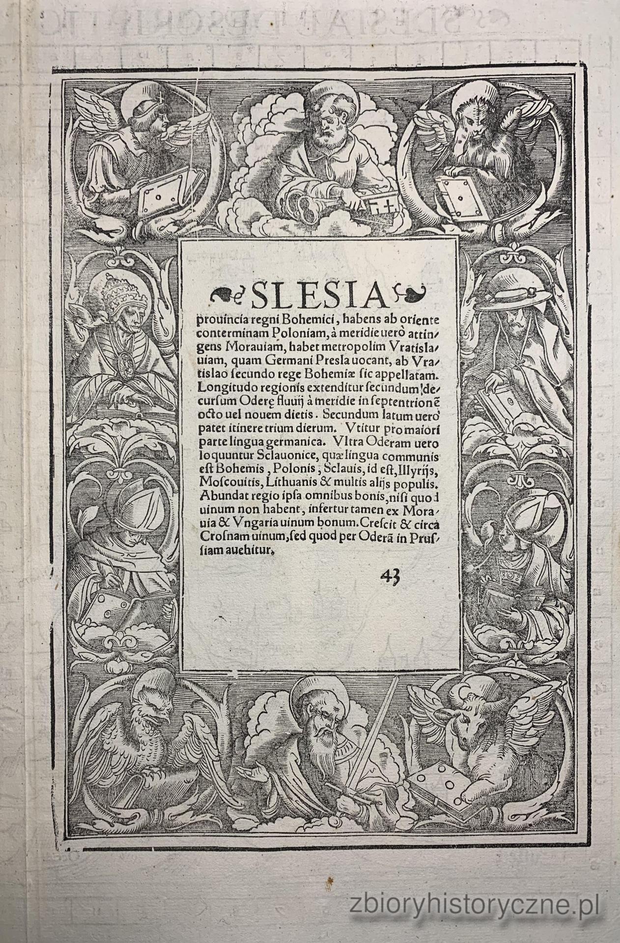 1a. Mapa Dolnego Śląska, S. Munster, 1552 r. / 2